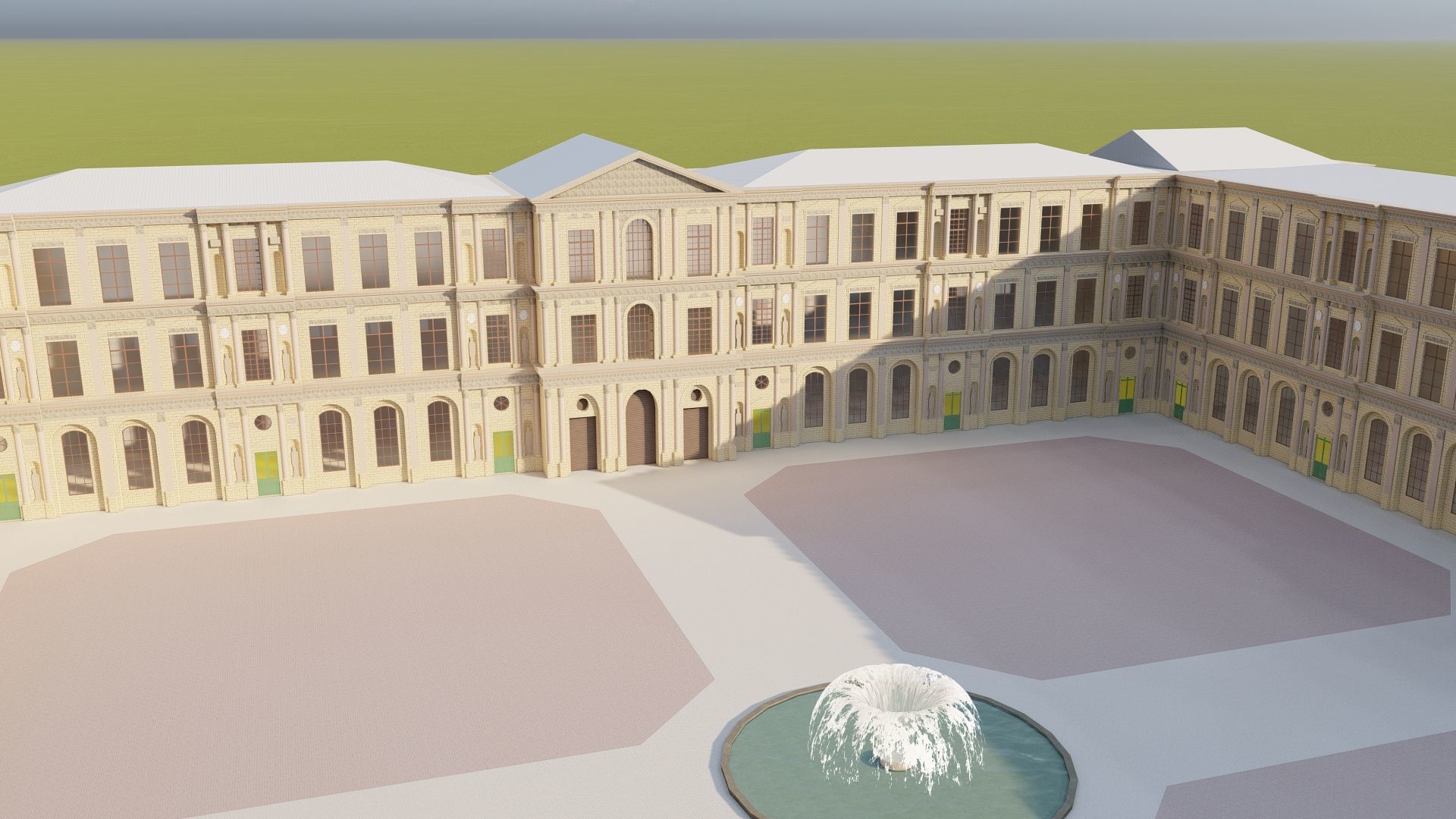 Louvre museum with interior 3D model_41