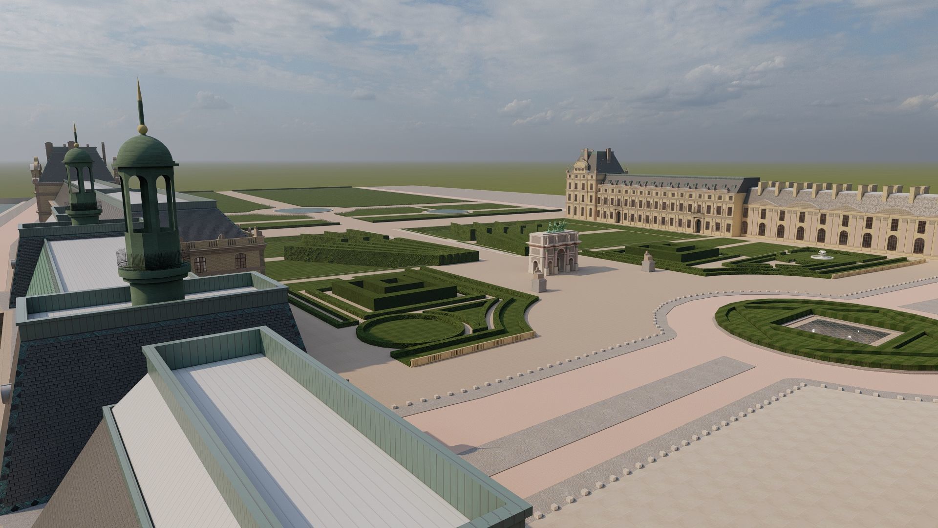 Louvre museum with interior 3D model_35