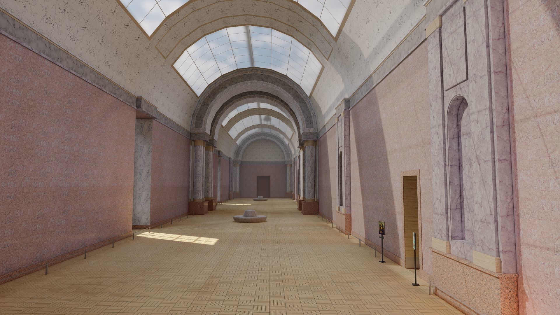 Louvre museum with interior 3D model_31