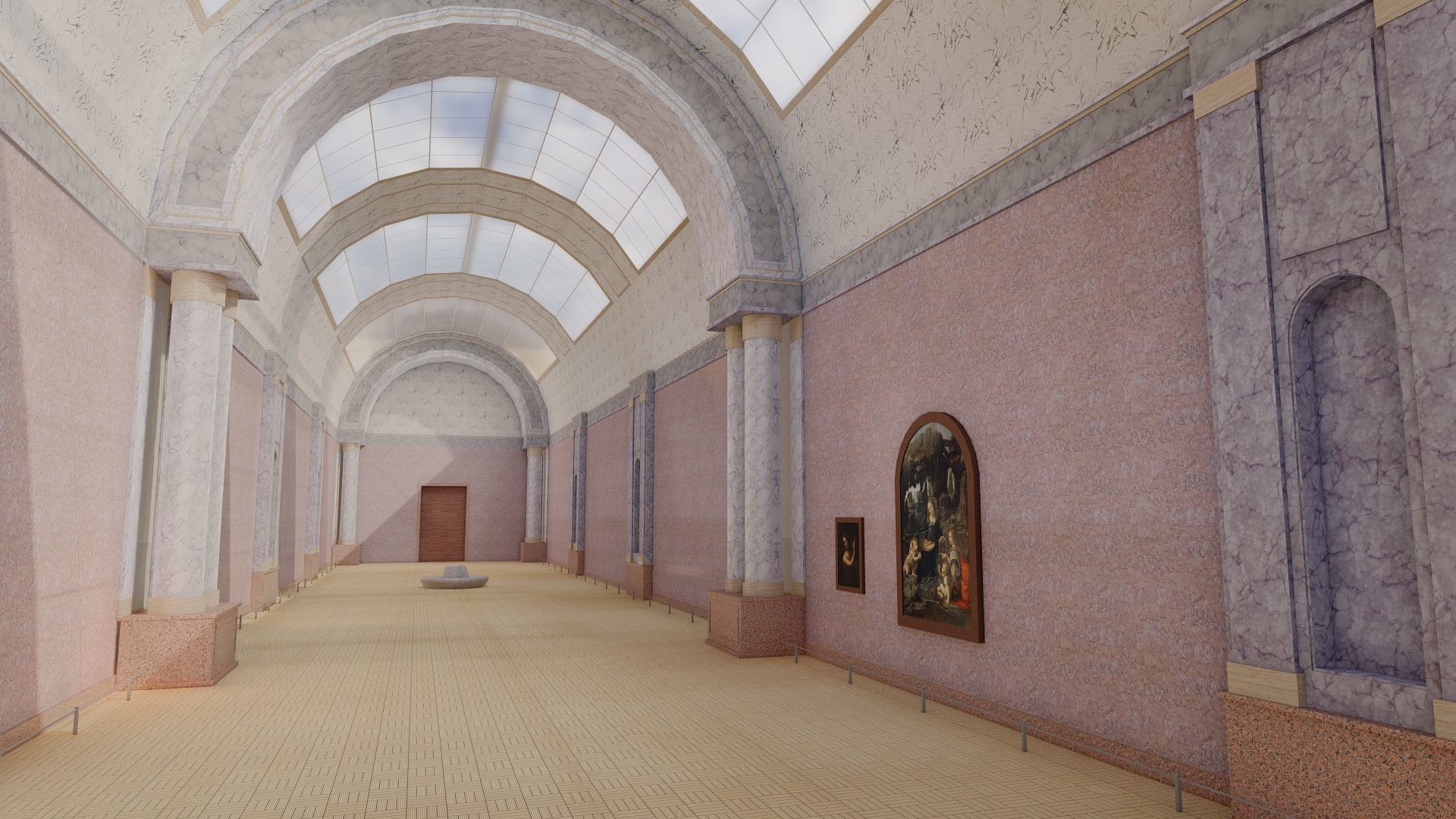 Louvre museum with interior 3D model_30