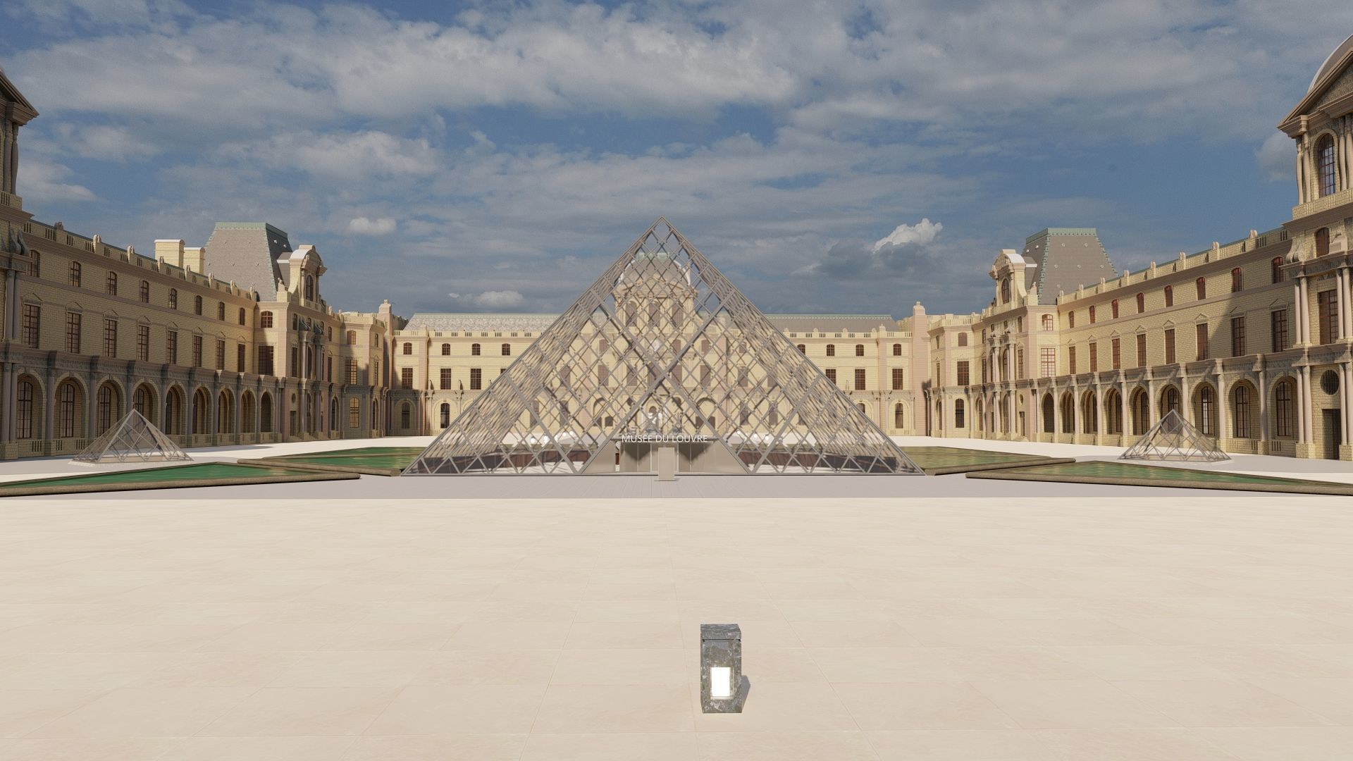 Louvre museum with interior 3D model_8
