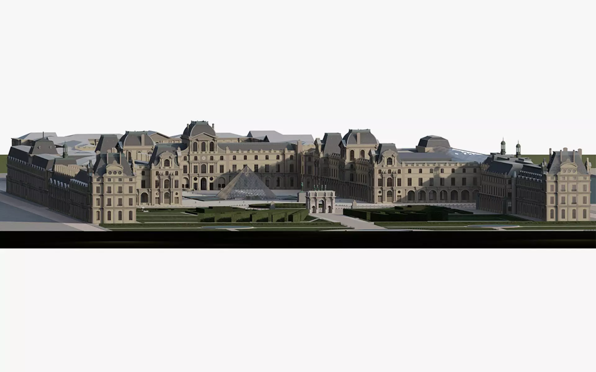 Louvre museum with interior 3D model_0