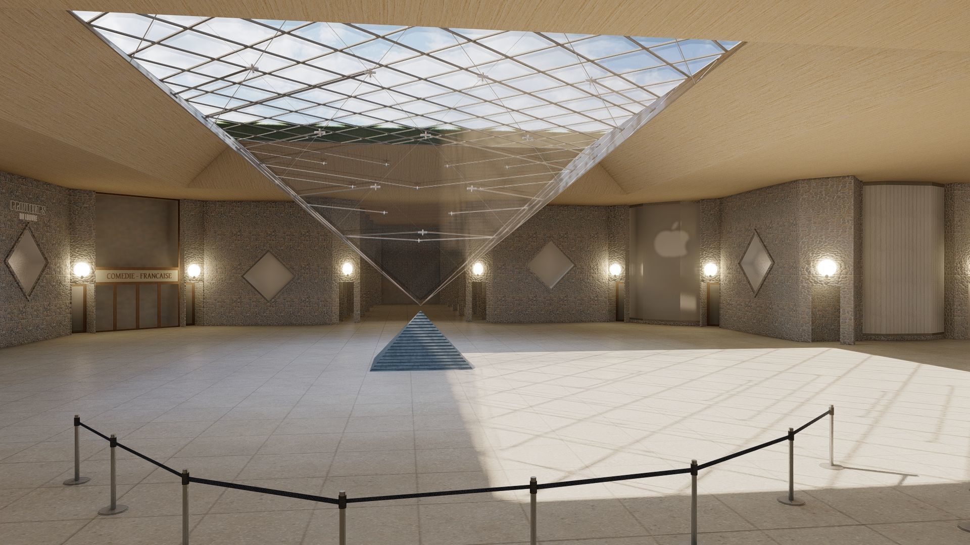 Louvre museum with interior 3D model_21