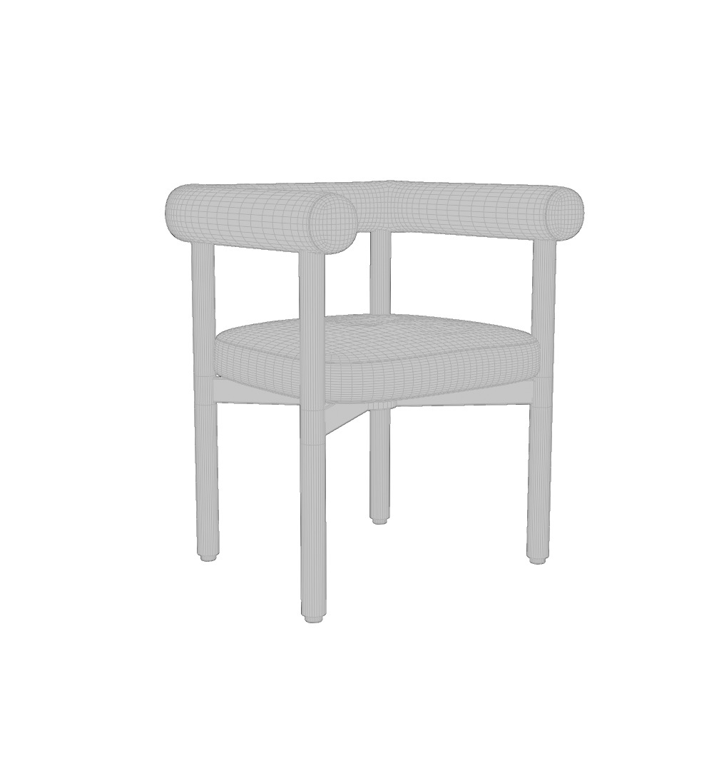  Modern Boucle Dining Chair  Stylish and Minimalist Design 3D model_7