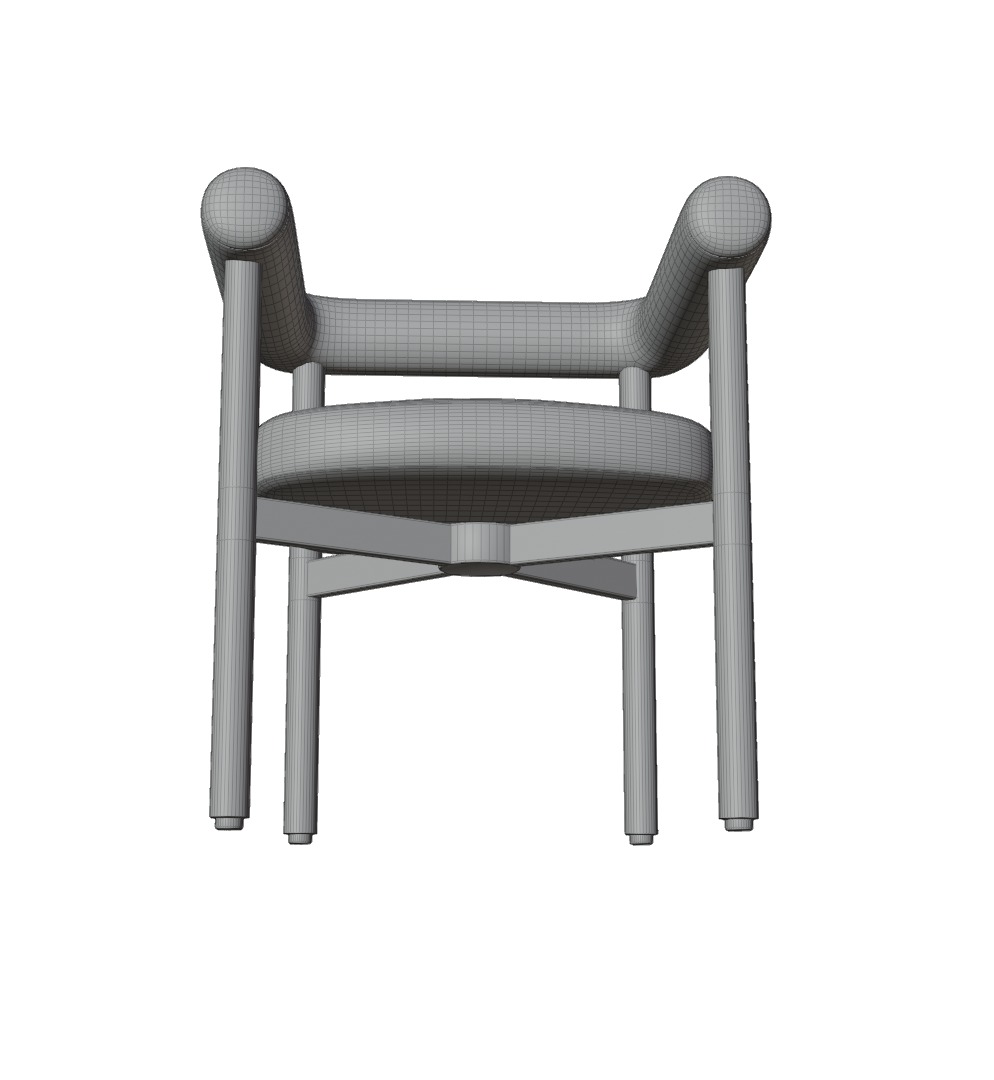  Modern Boucle Dining Chair  Stylish and Minimalist Design 3D model_6