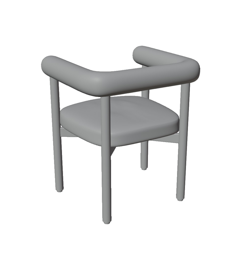  Modern Boucle Dining Chair  Stylish and Minimalist Design 3D model_10