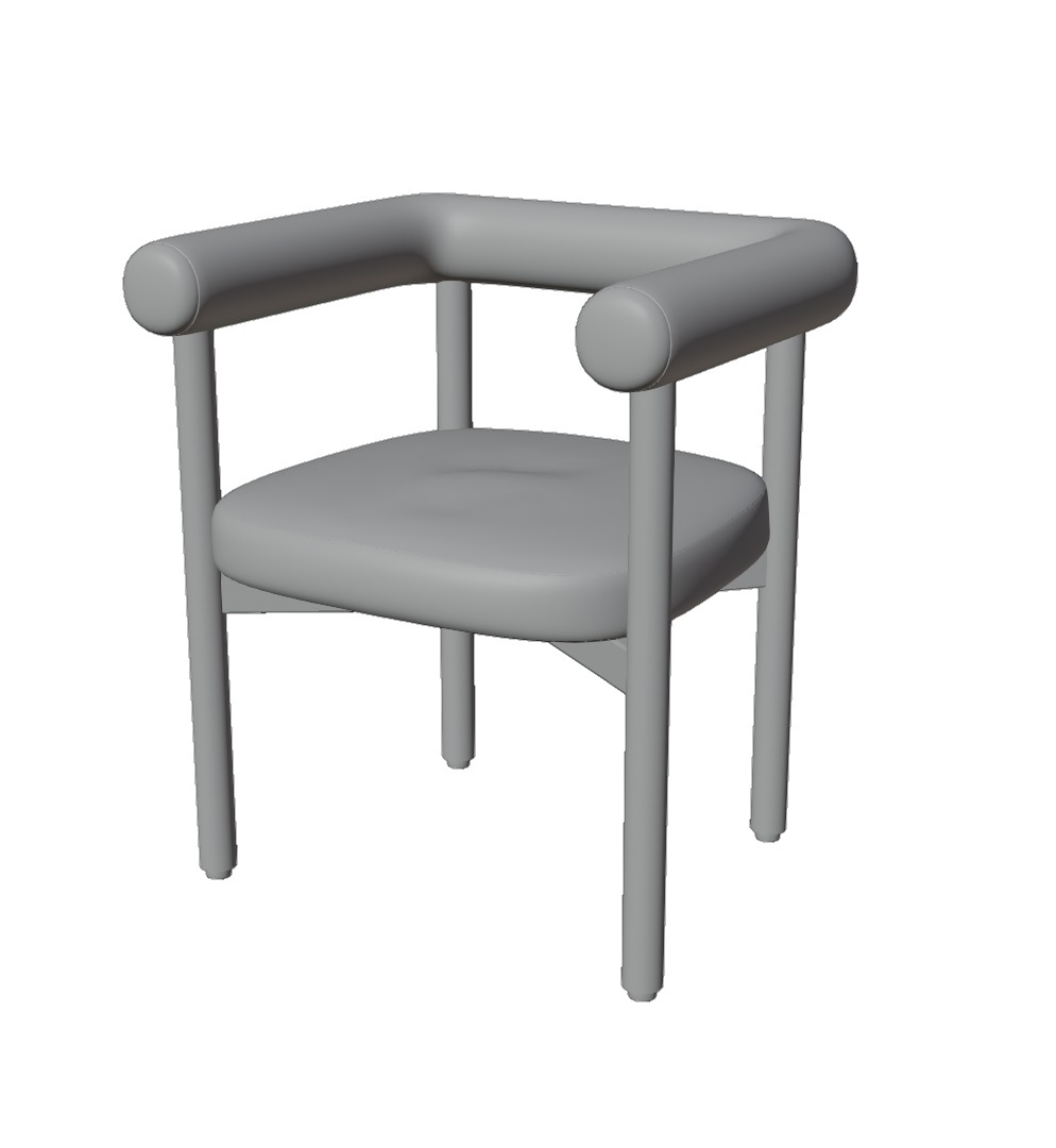  Modern Boucle Dining Chair  Stylish and Minimalist Design 3D model_9