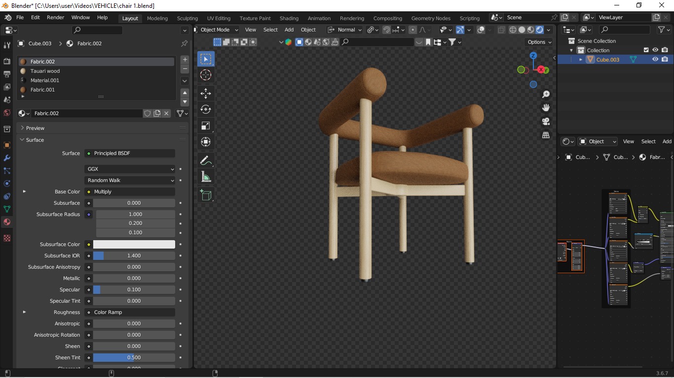  Modern Boucle Dining Chair  Stylish and Minimalist Design 3D model_12