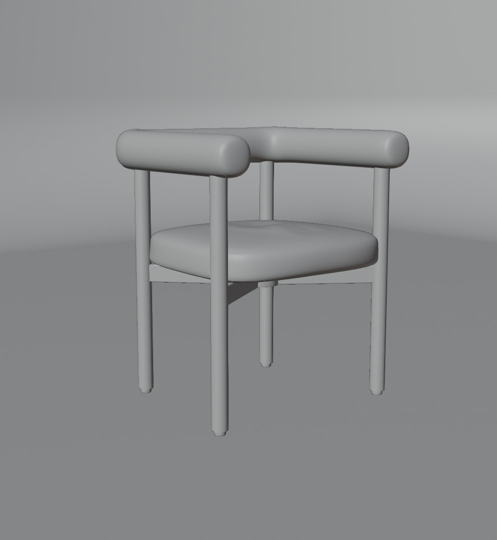  Modern Boucle Dining Chair  Stylish and Minimalist Design 3D model_5