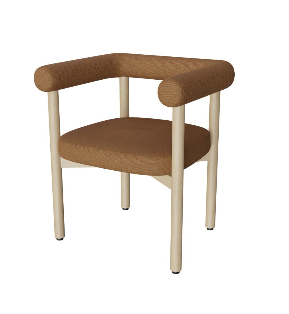  Modern Boucle Dining Chair  Stylish and Minimalist Design 3D model_2