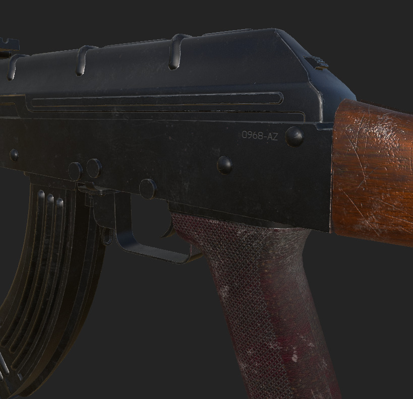 AK-47 - Game Ready Low-poly 3D model_1