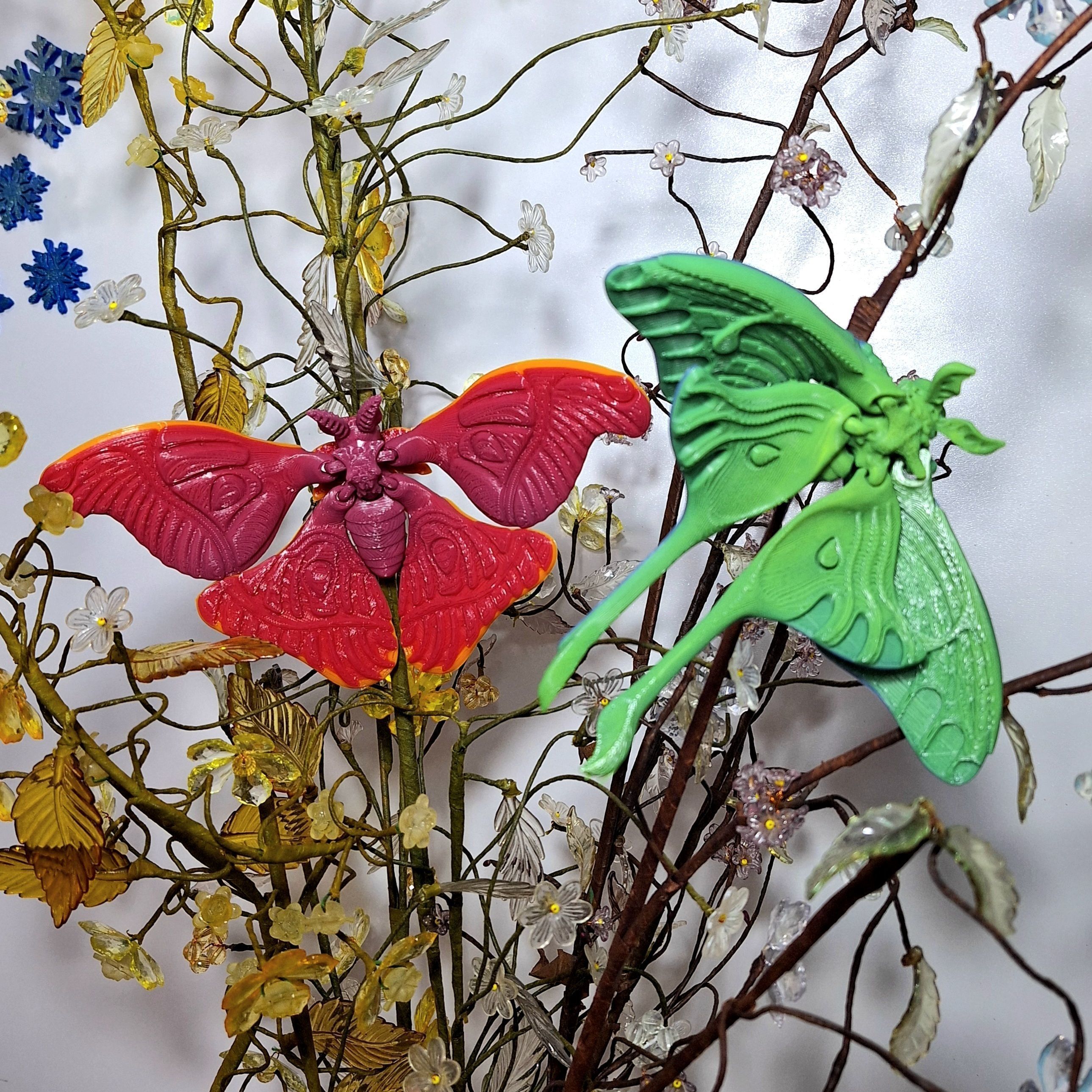 Realistic Luna moth 3D print model_2