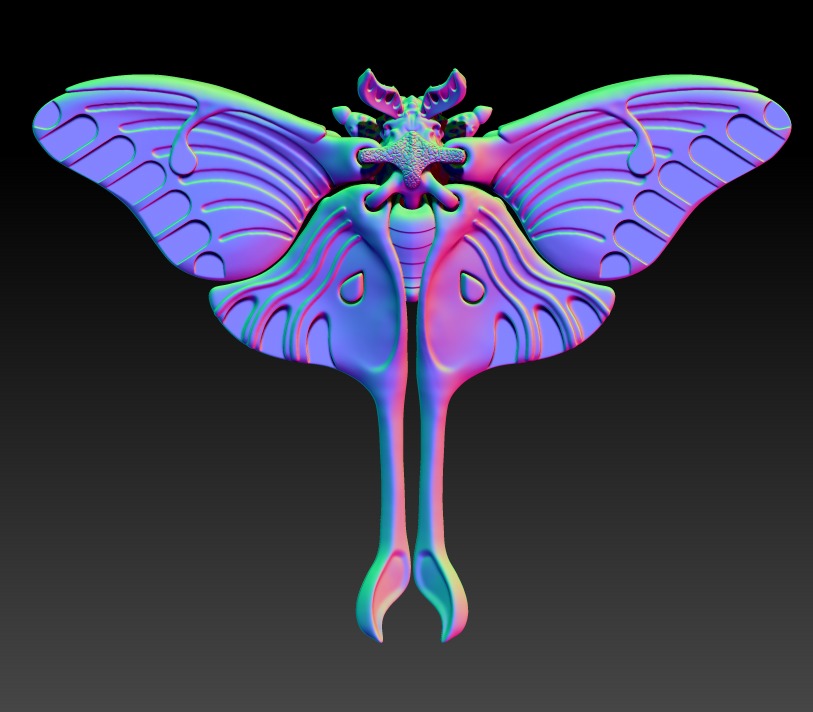 Realistic Luna moth 3D print model_13