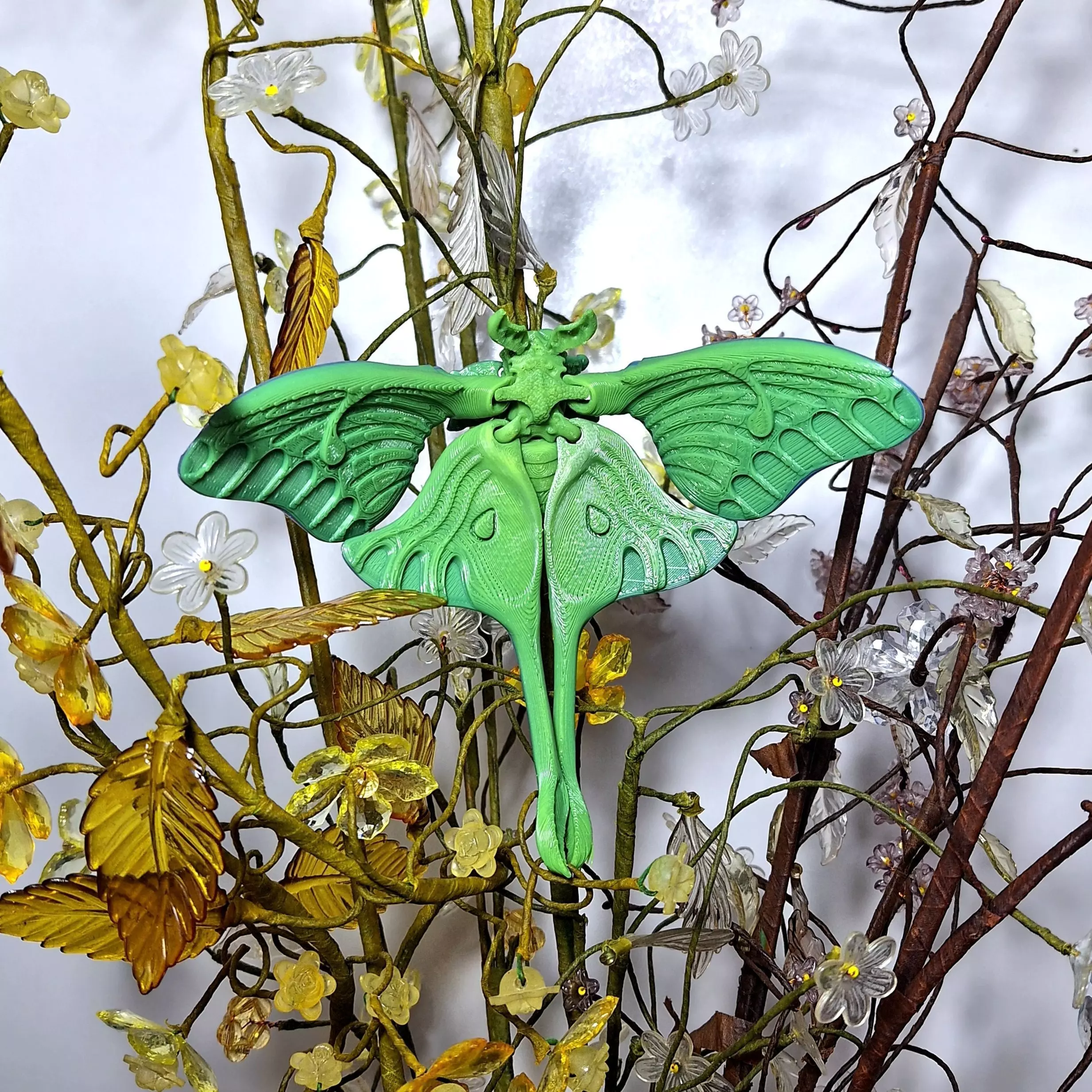 Realistic Luna moth 3D print model_0