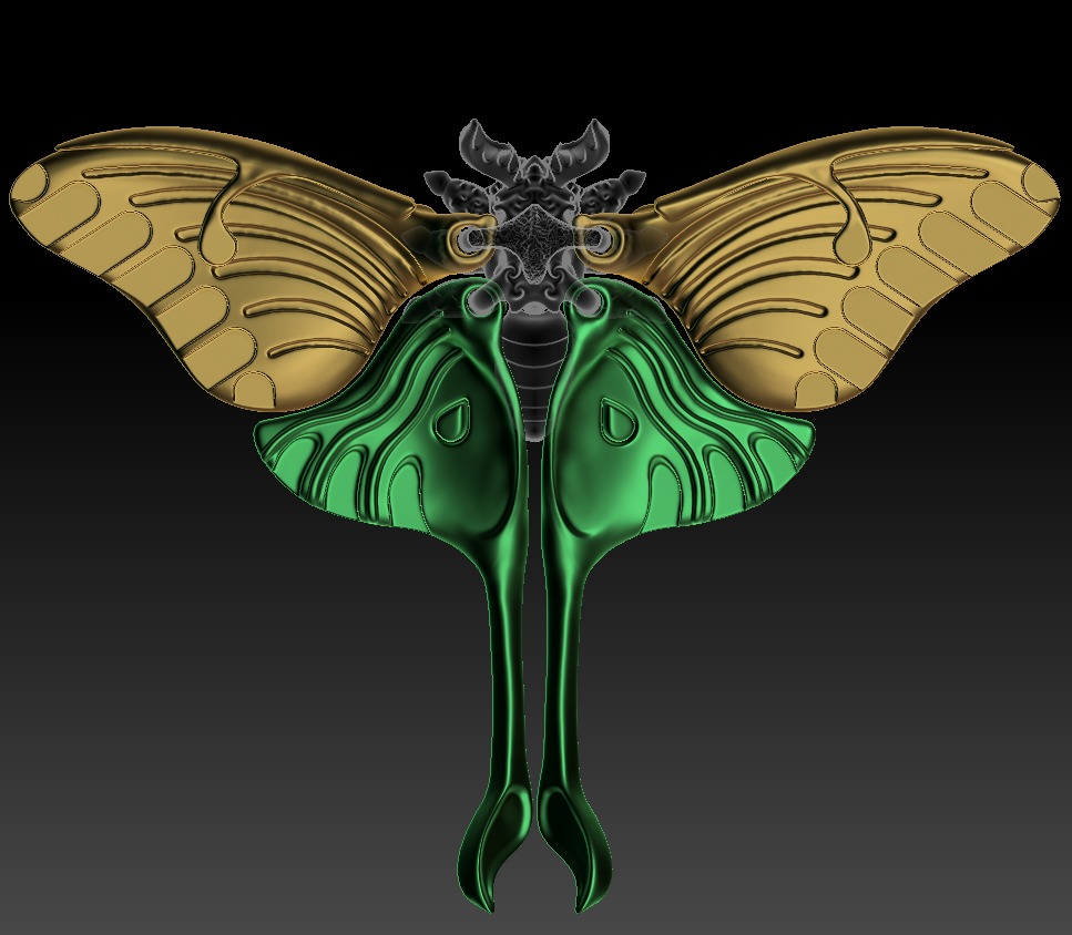 Realistic Luna moth 3D print model_15