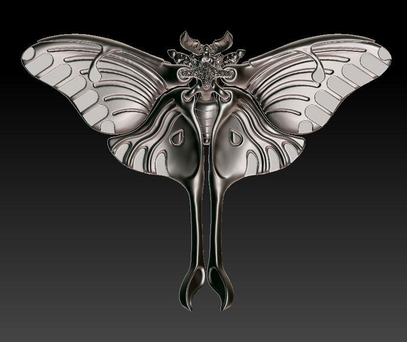 Realistic Luna moth 3D print model_12