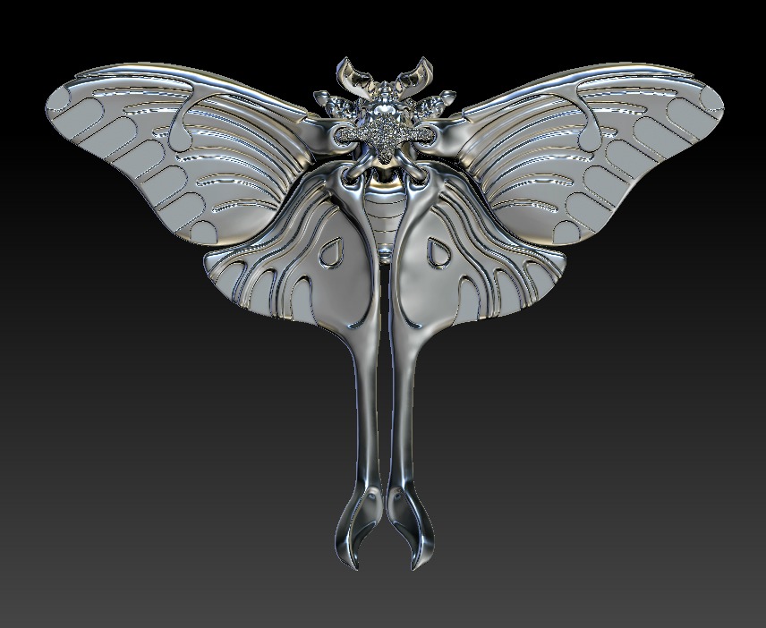 Realistic Luna moth 3D print model_11