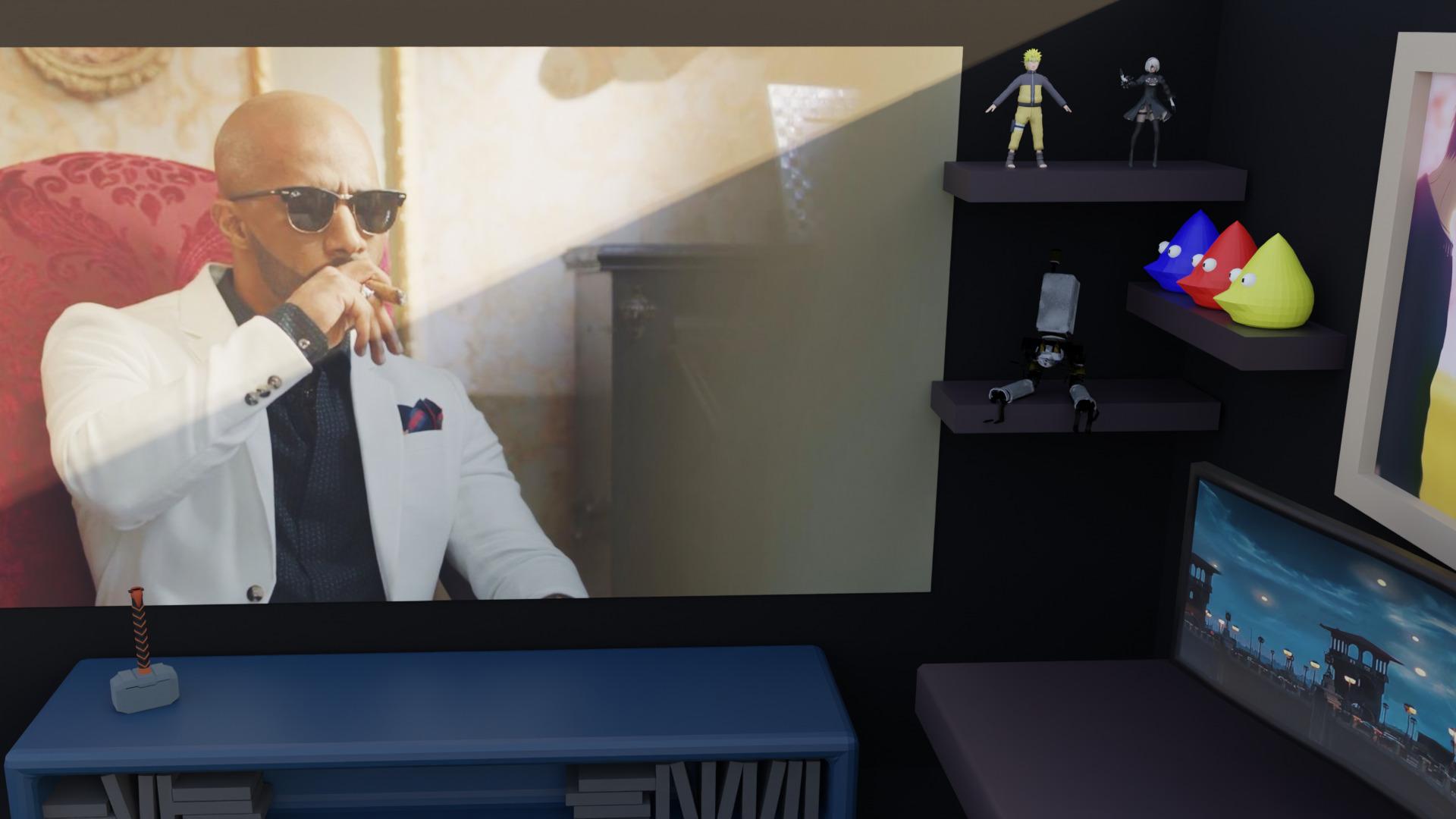 Gaming room  Low-poly 3D model_4