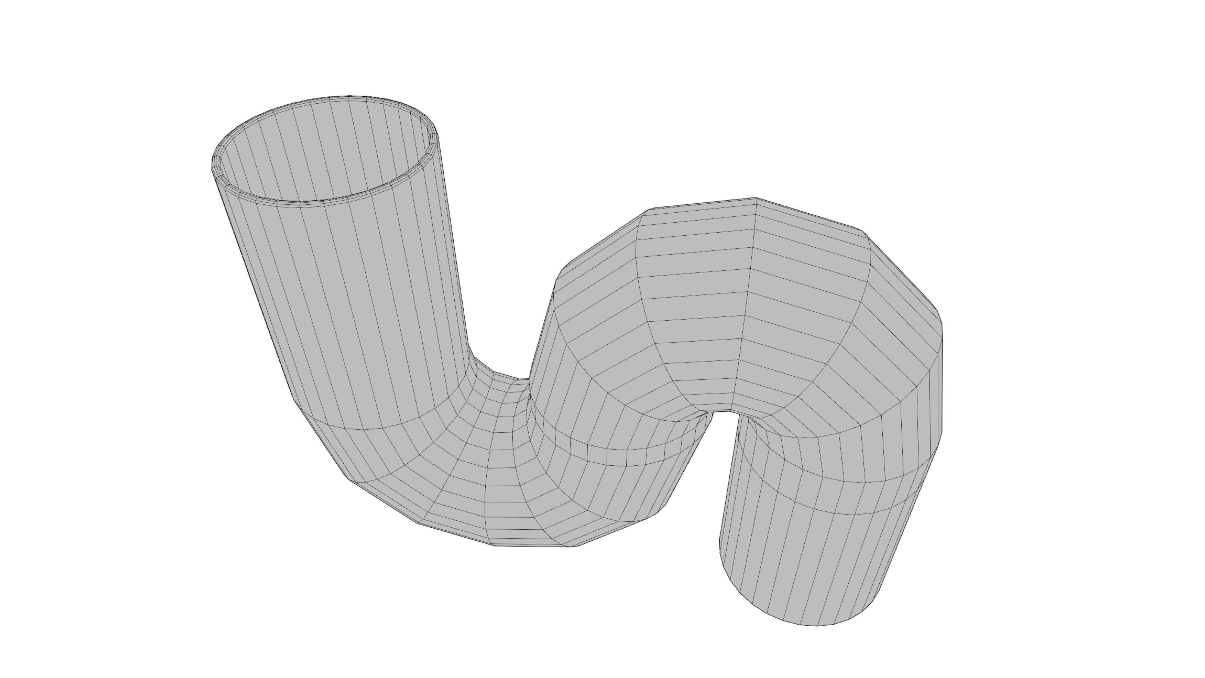 Simple tube vase S Low-poly 3D model_5