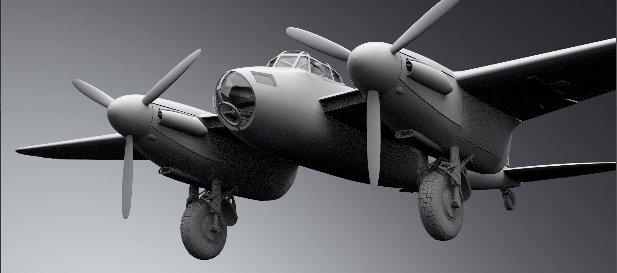 De Havilland Mosquito late scale model 3D print model_3