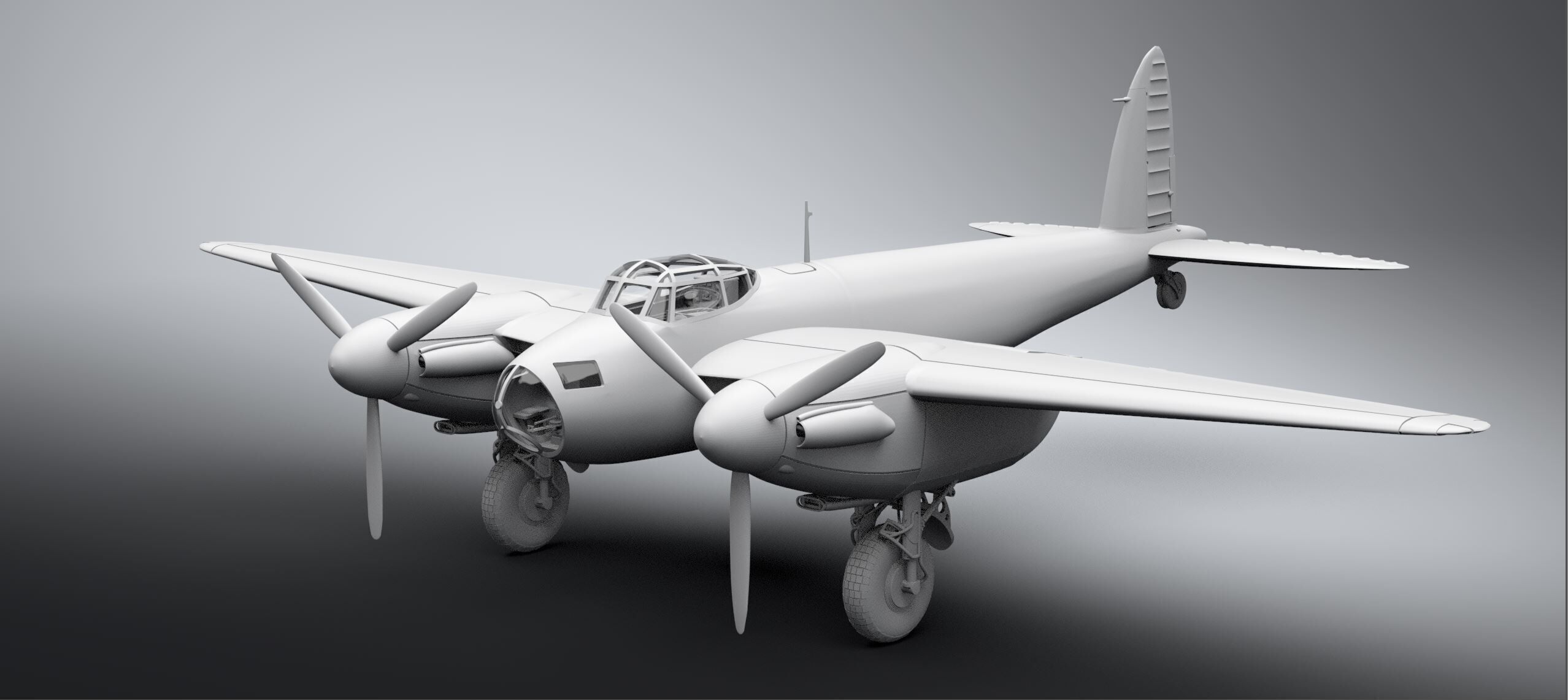 De Havilland Mosquito late scale model 3D print model_1