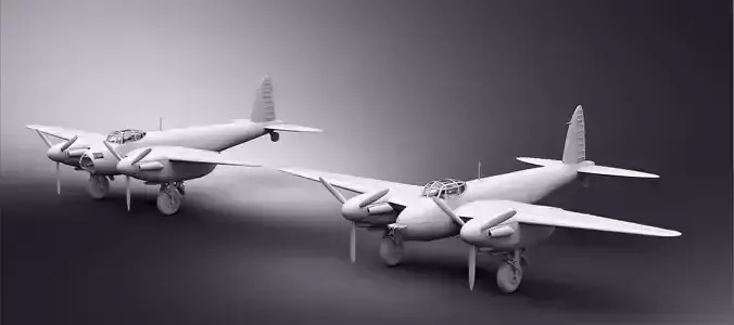De Havilland Mosquito late scale model 3D print model