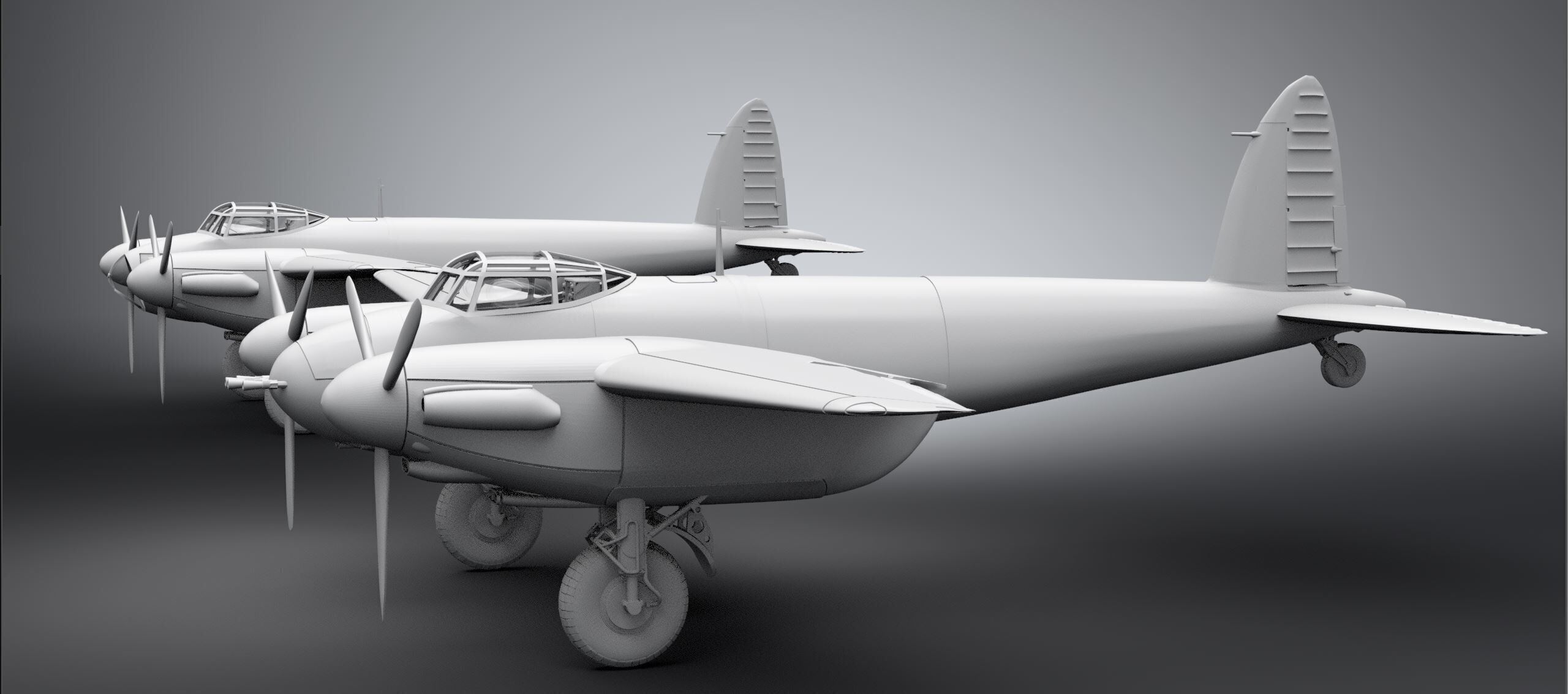 De Havilland Mosquito late scale model 3D print model_7