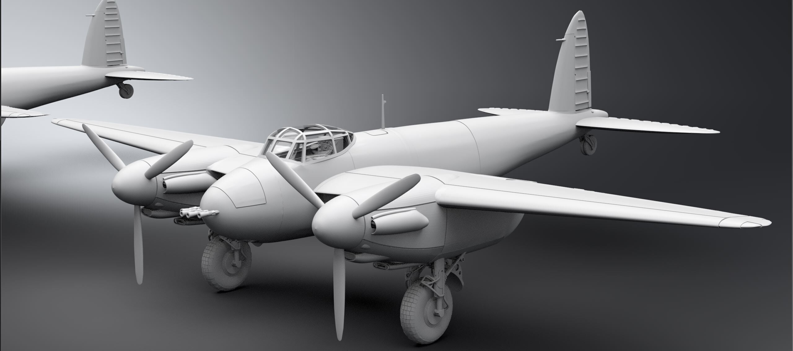 De Havilland Mosquito late scale model 3D print model_2