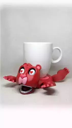 valentine teddy bear cup holder No Supports needed 3D print model