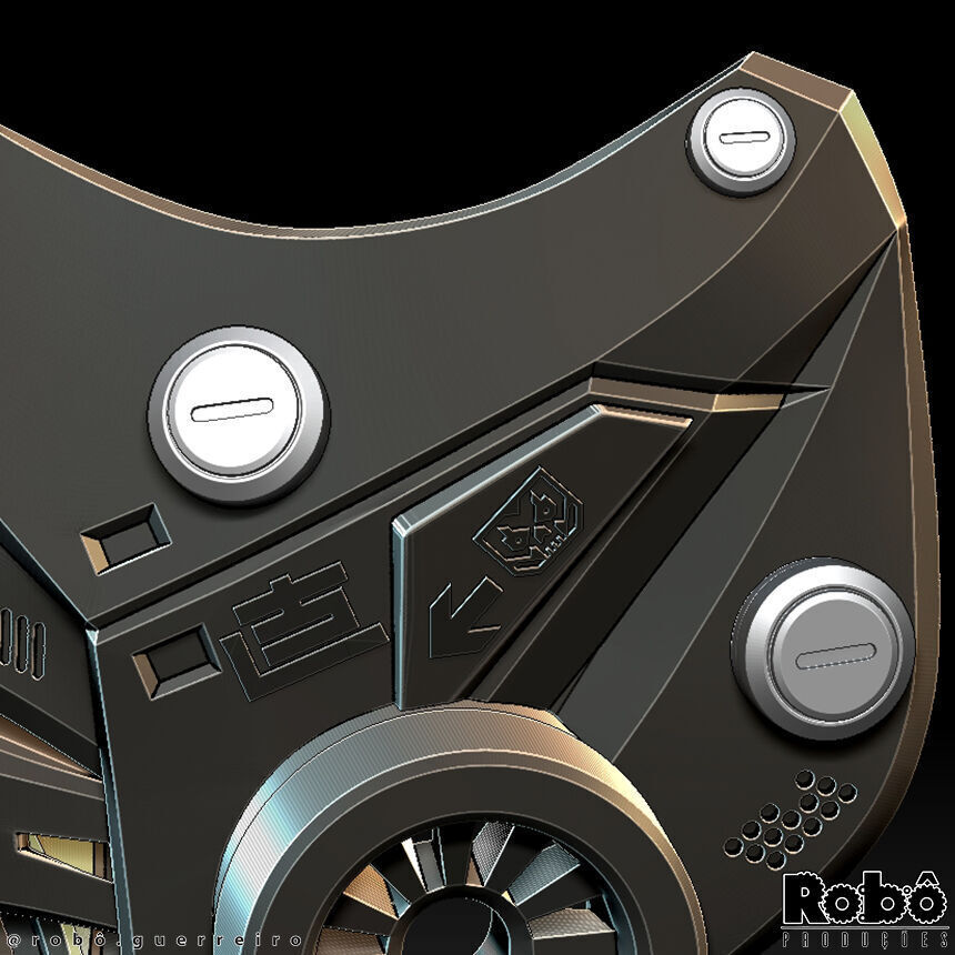 Cyberpunk Techwear Robot  Mask 3D print model_11