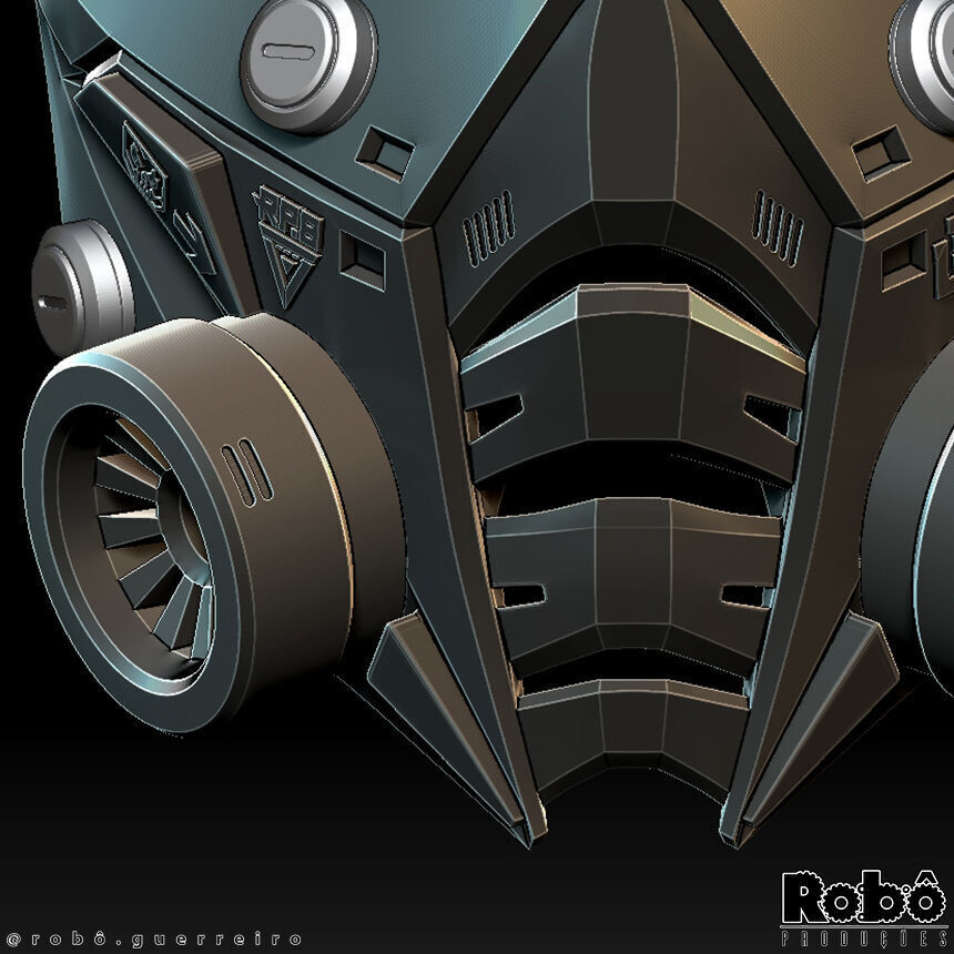 Cyberpunk Techwear Robot  Mask 3D print model_8