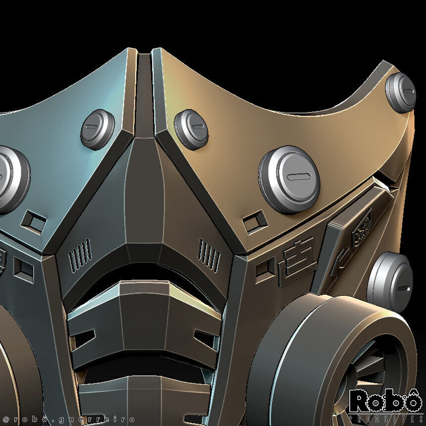 Cyberpunk Techwear Robot  Mask 3D print model_9