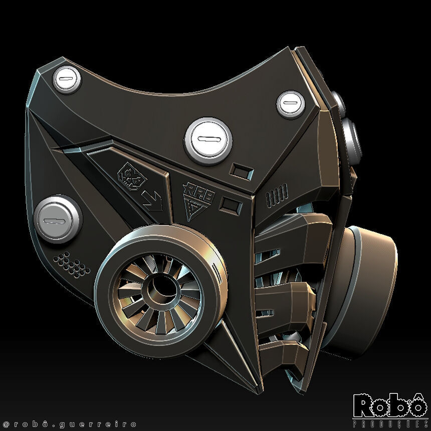 Cyberpunk Techwear Robot  Mask 3D print model_7