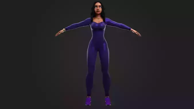 Stylized Yoga Female Character  Game Ready 3D Model