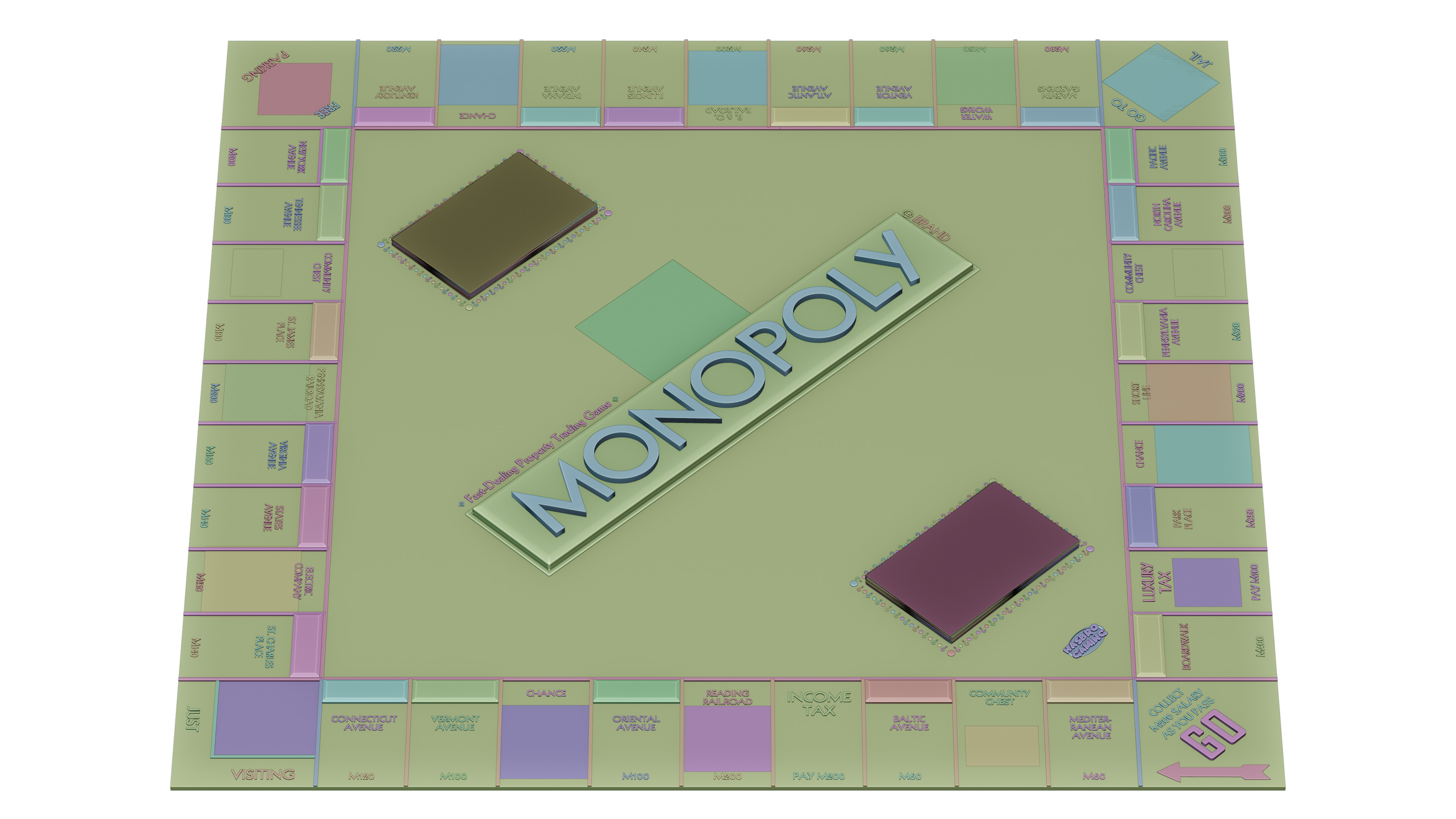 monopoly board game 3D model_7