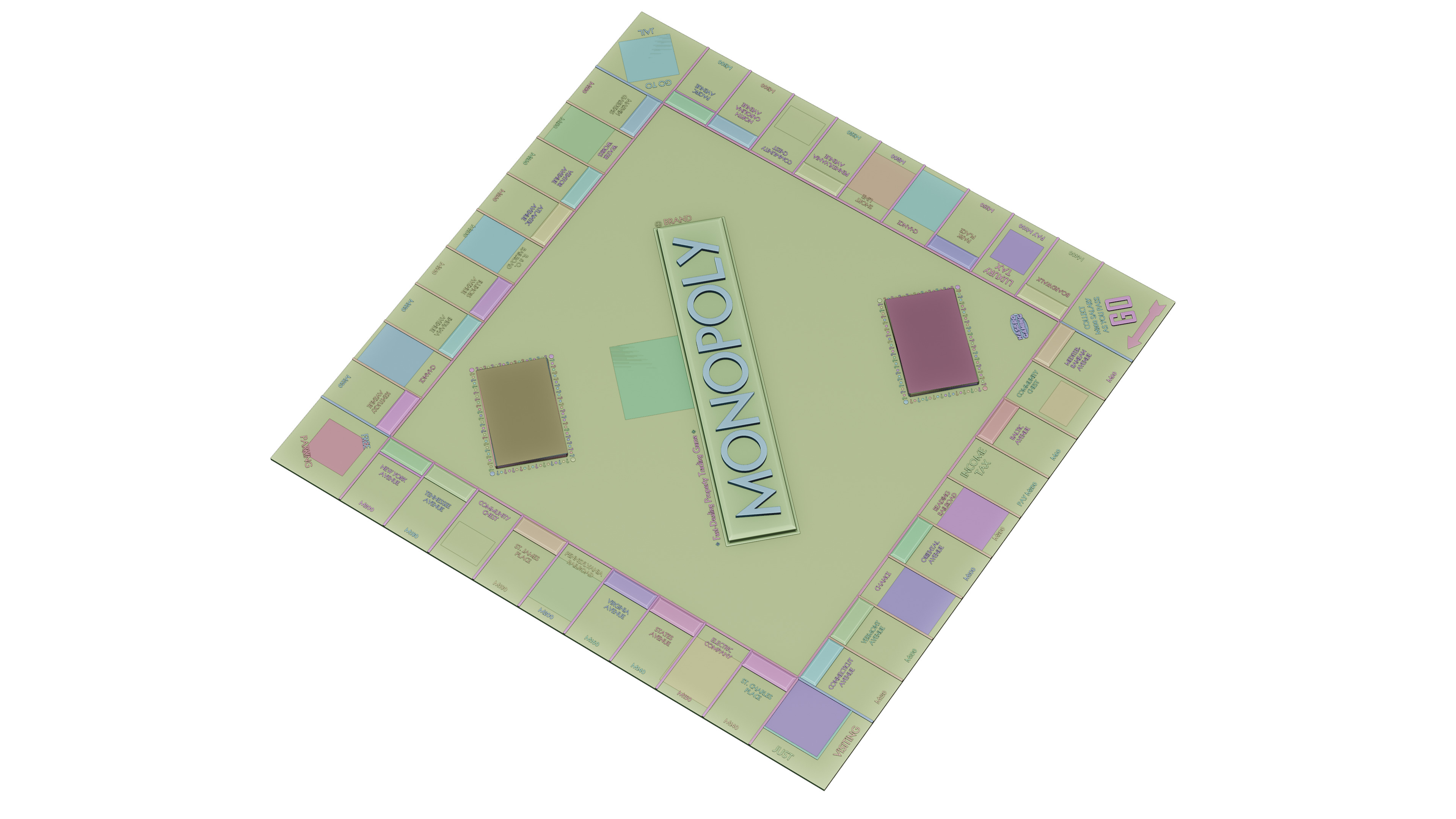 monopoly board game 3D model_8