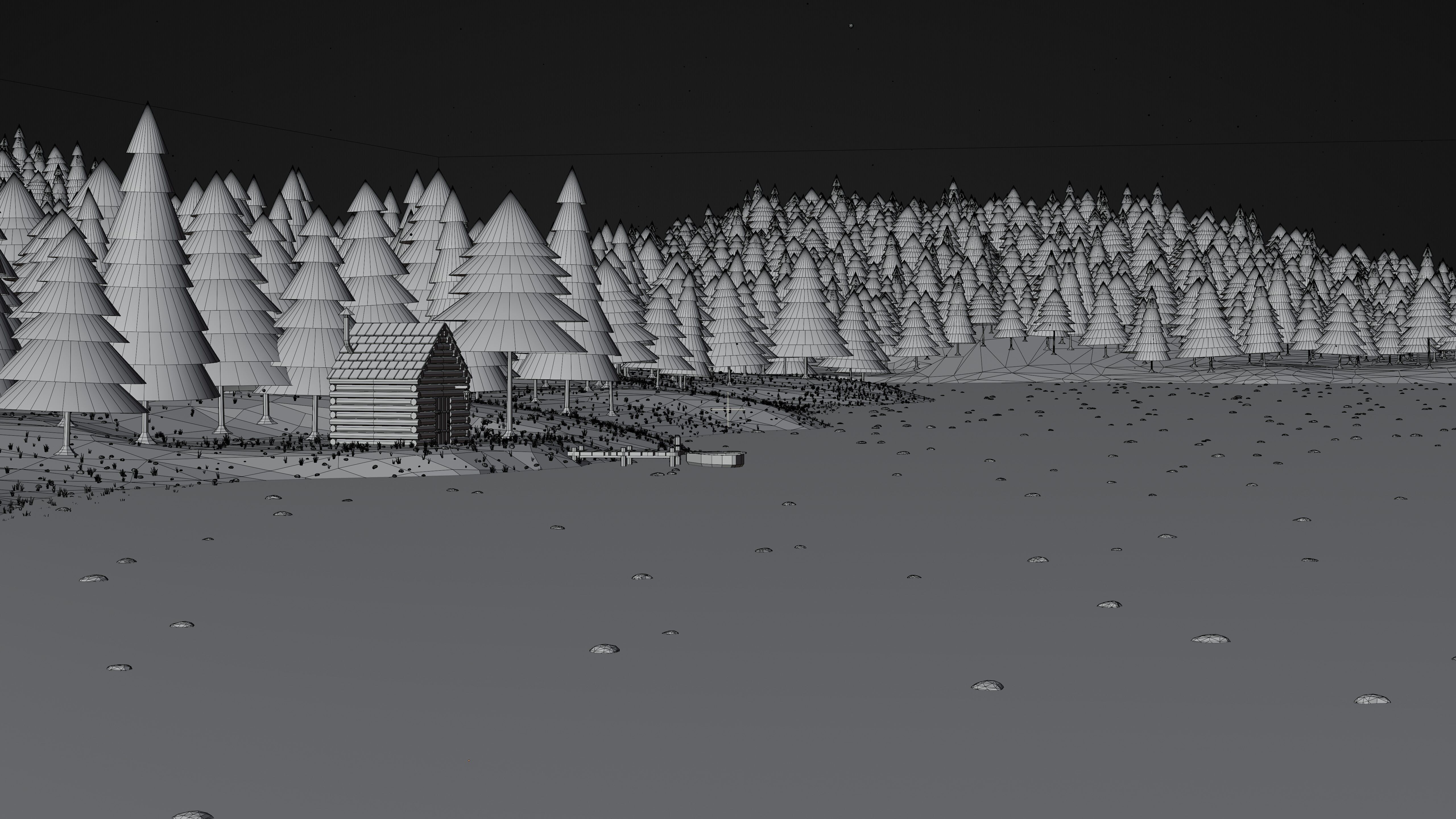 Stylized Low Poly Forest River 3D model_19