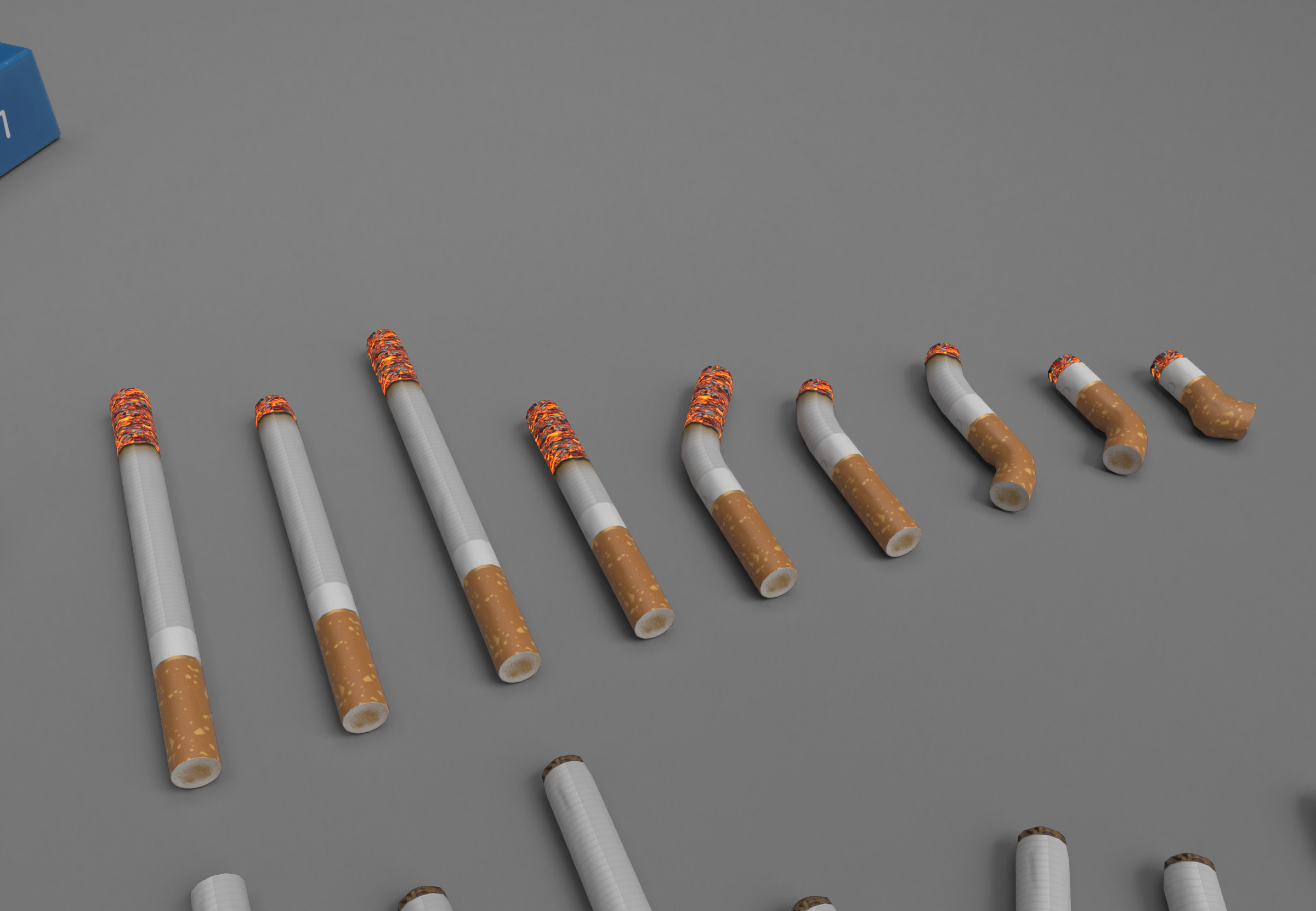 Realistic Smoking Pack Collection Low-poly 3D model_6