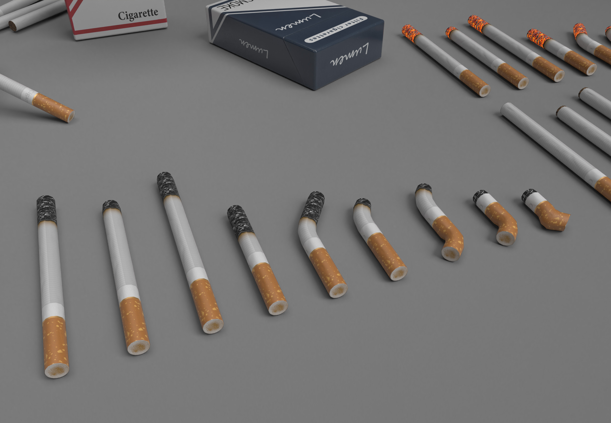 Realistic Smoking Pack Collection Low-poly 3D model_7