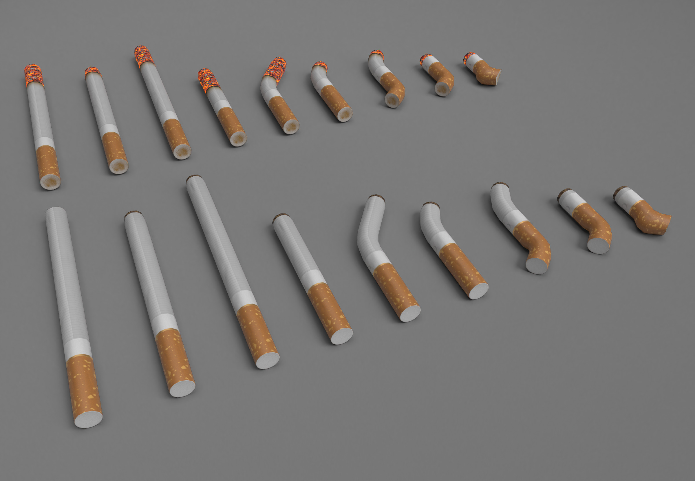 Realistic Smoking Pack Collection Low-poly 3D model_8