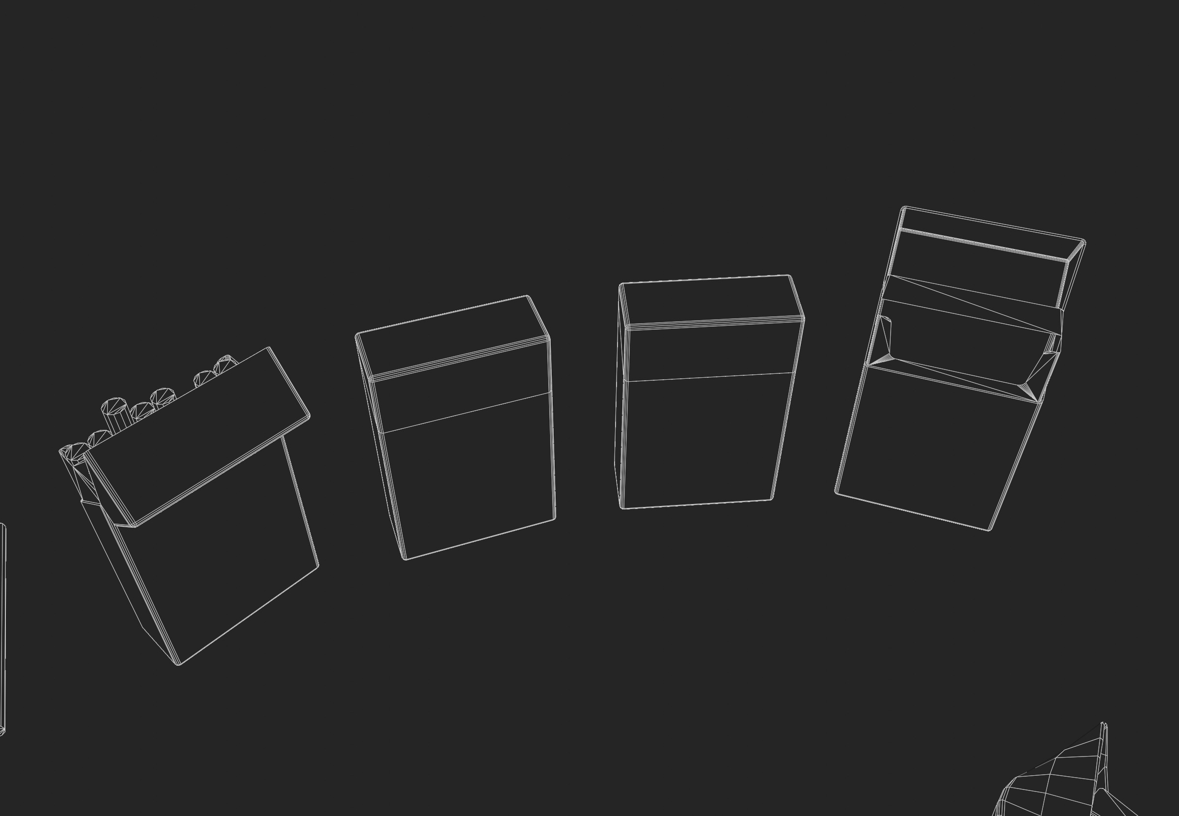 Realistic Smoking Pack Collection Low-poly 3D model_13