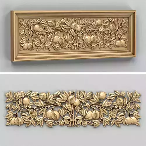 Carved decor horizontal 048 3D model