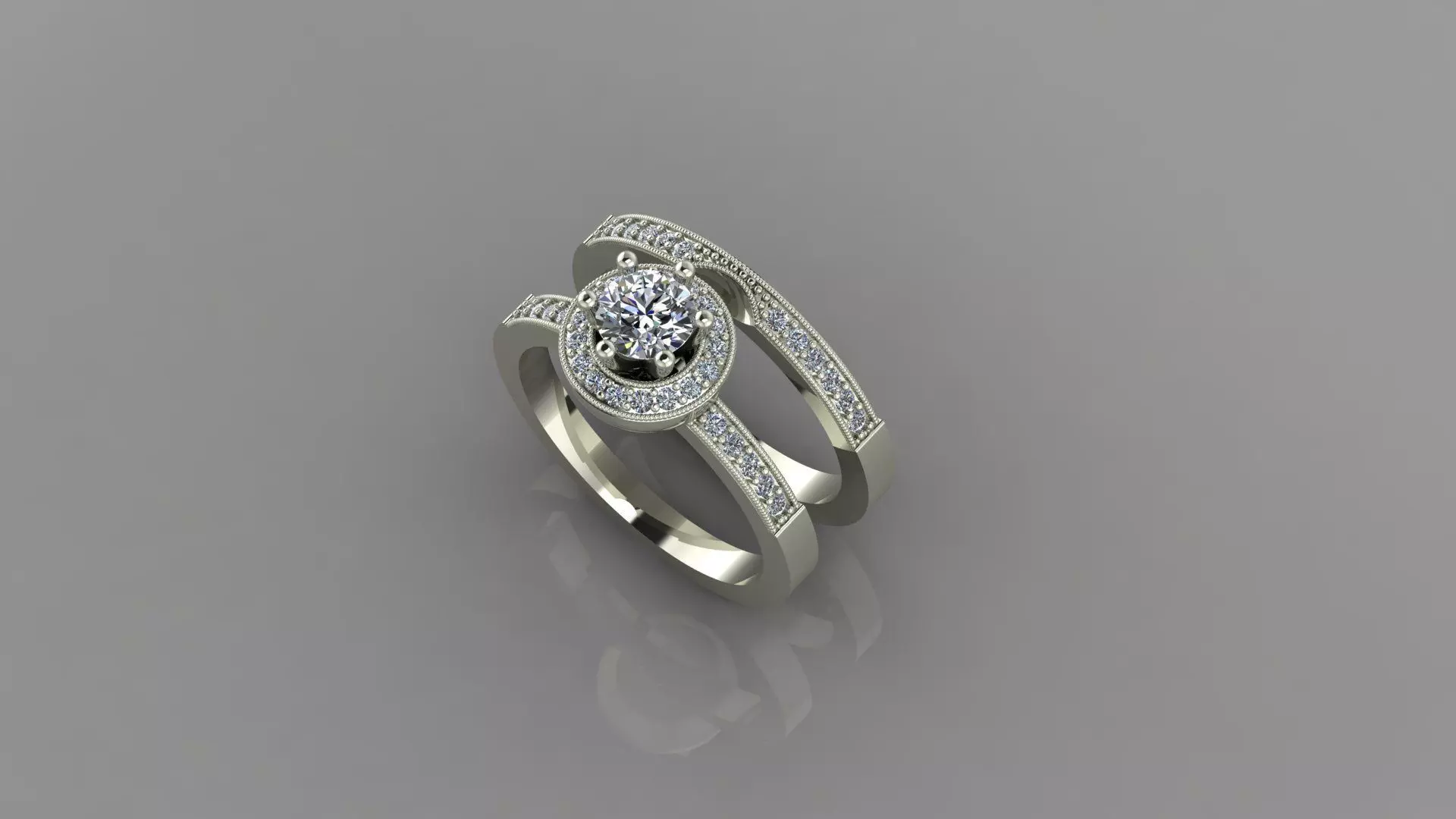 double diamond ring 3D print model_0