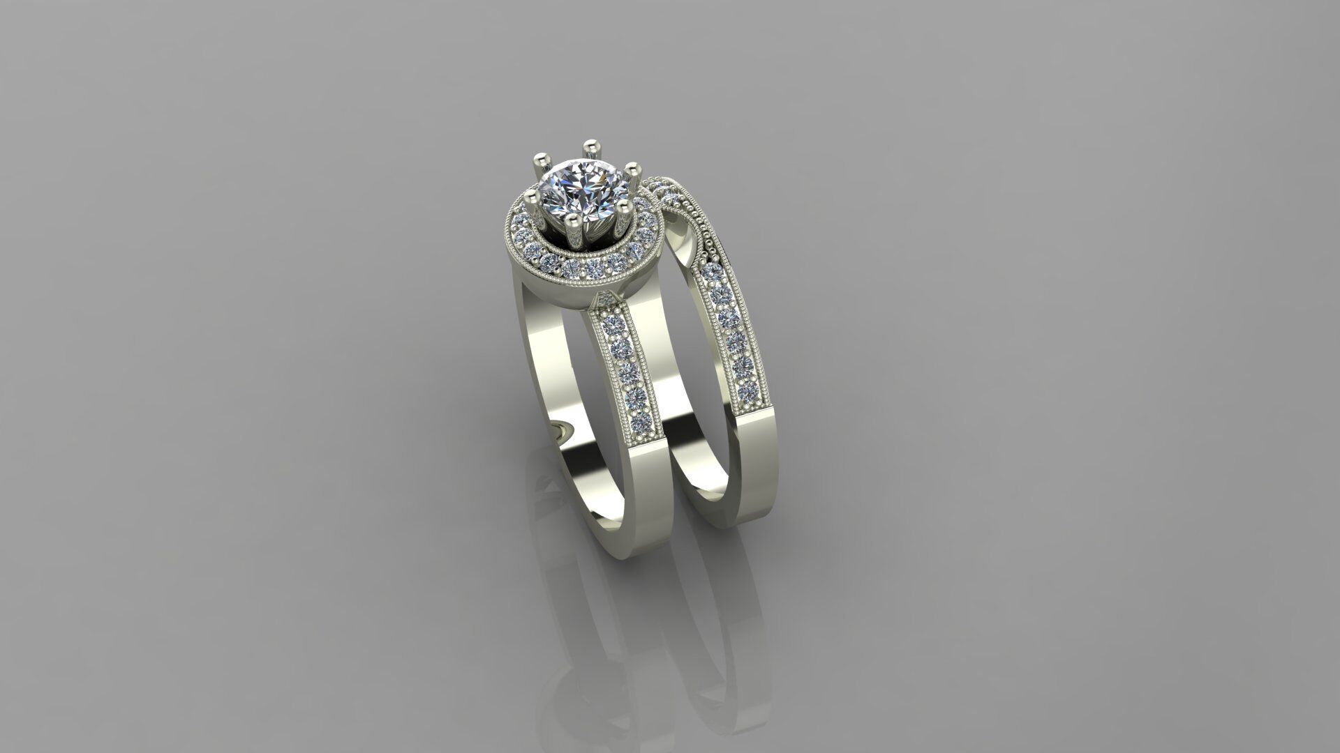 double diamond ring 3D print model_1