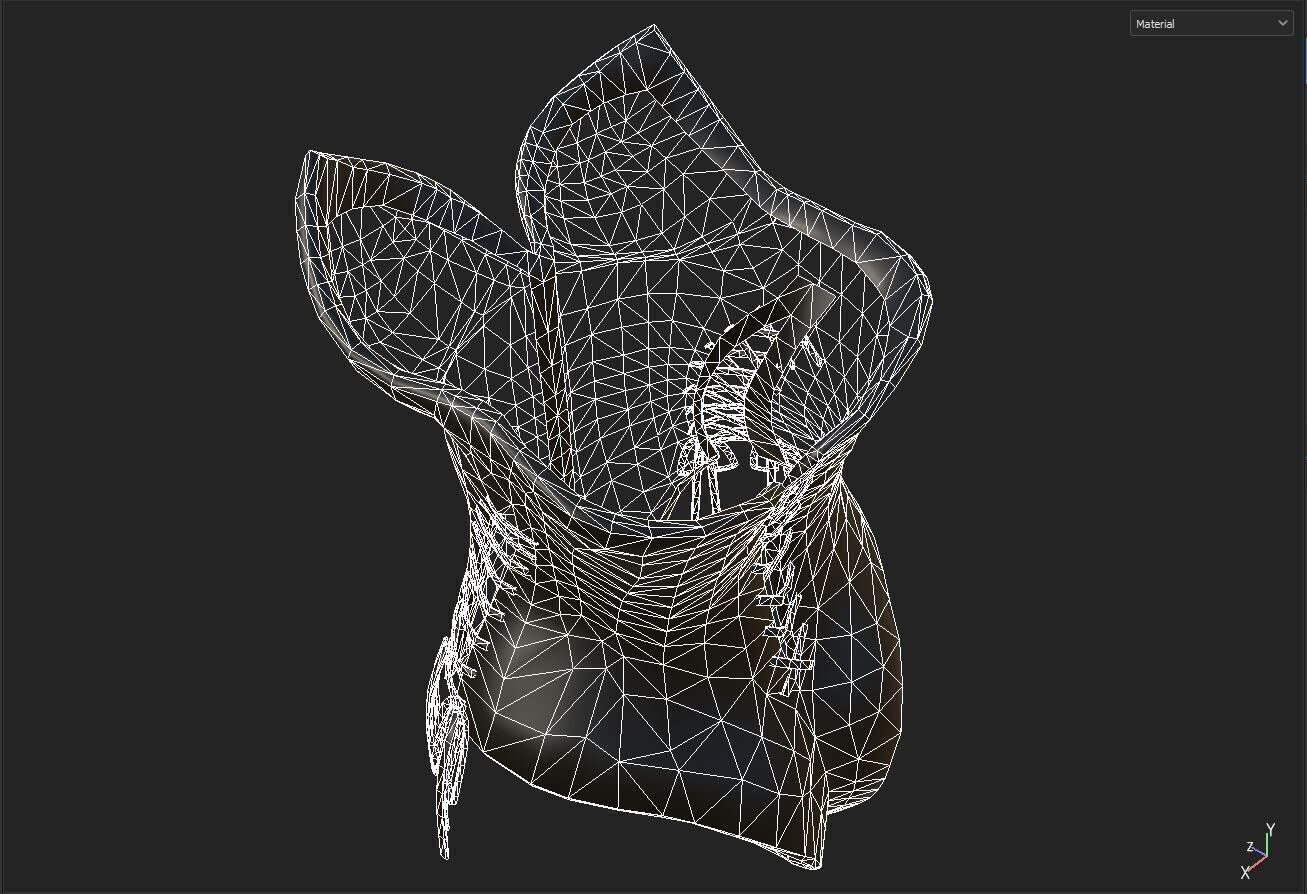 Corset Low-poly 3D model_5
