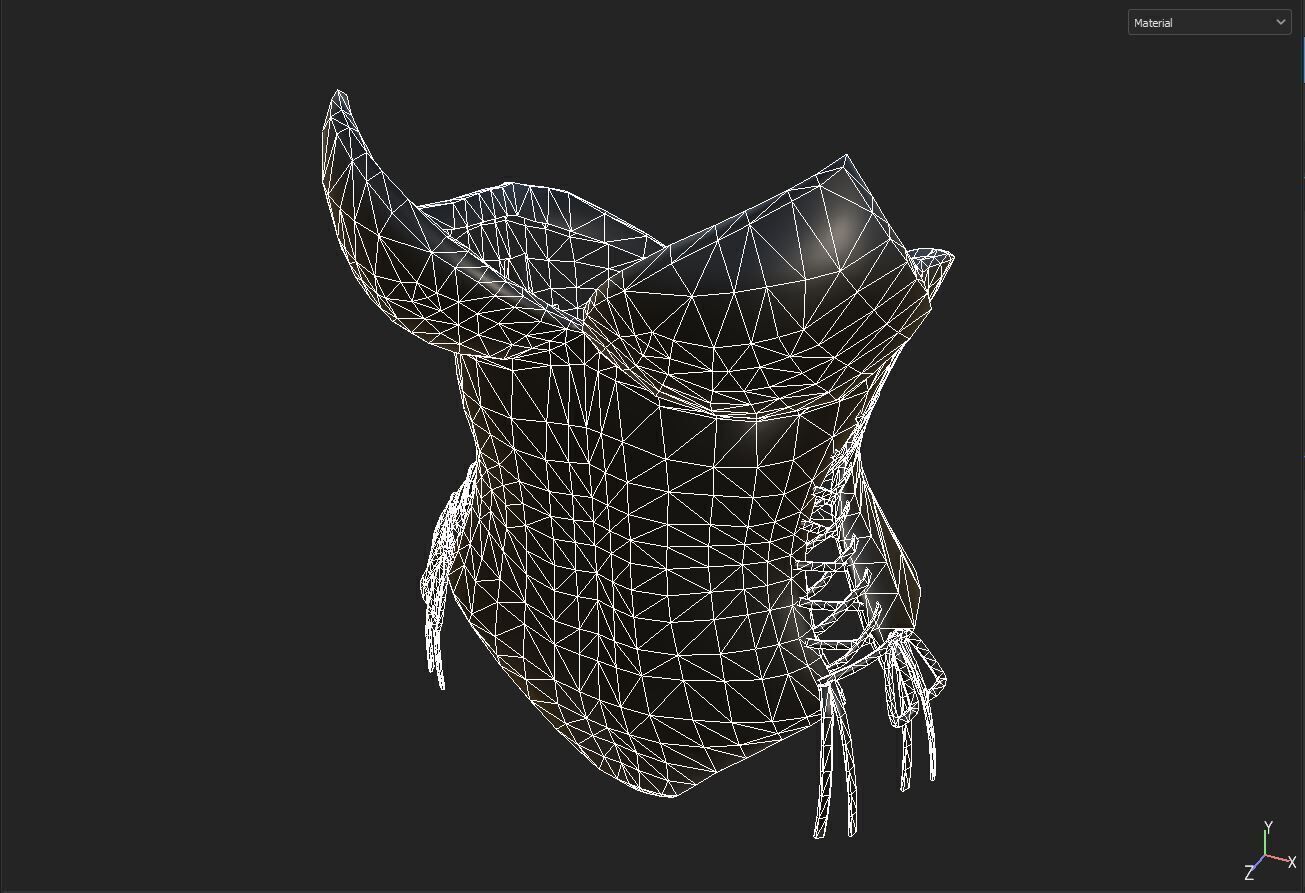 Corset Low-poly 3D model_6