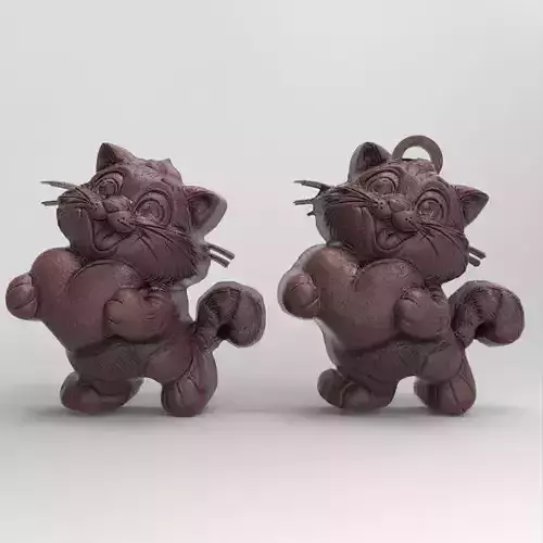 cute cat heart pentant 