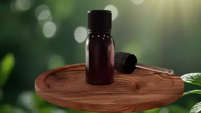 Essential Oil Bottle with dropper 3d model