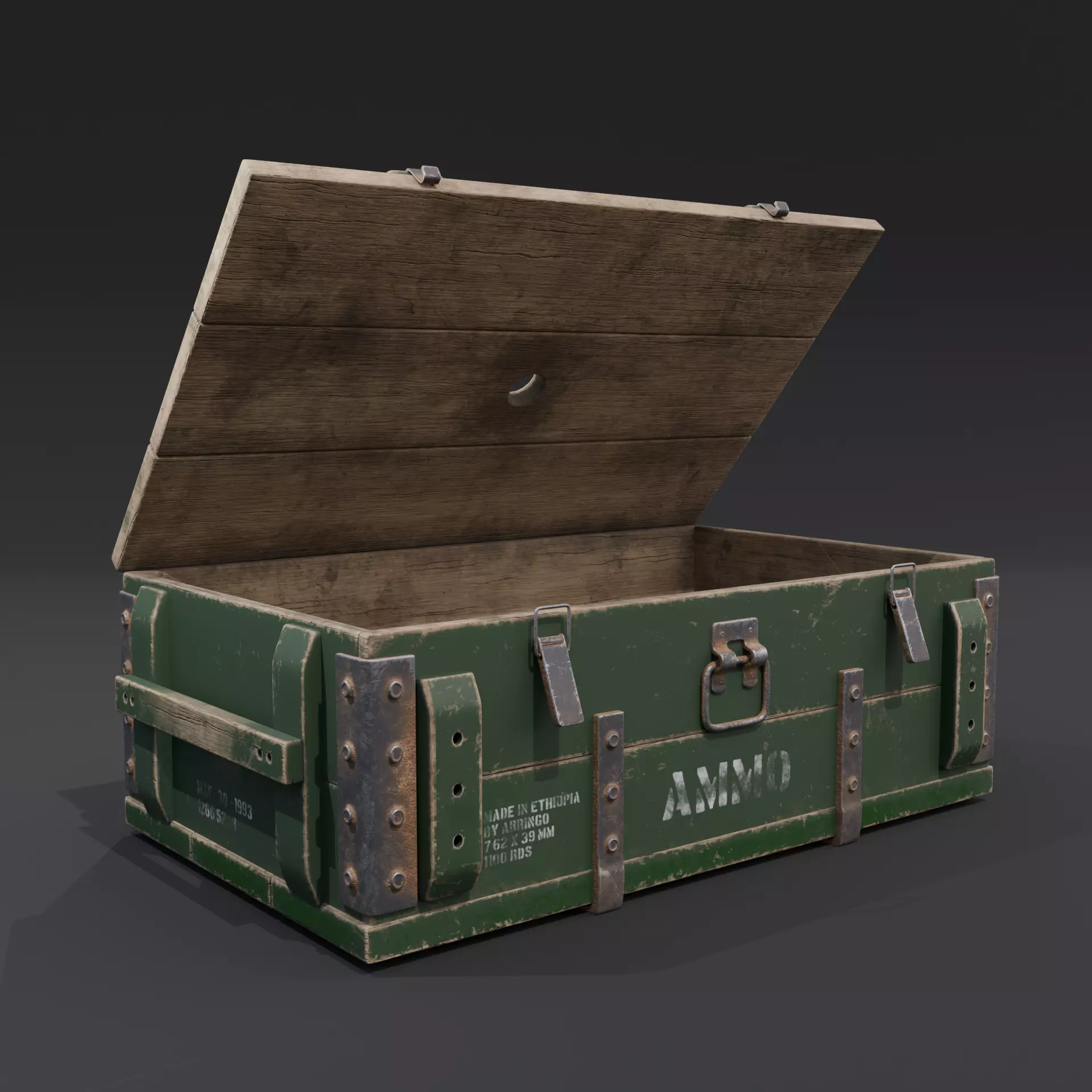 Ammo box1 Low-poly 3D model_0