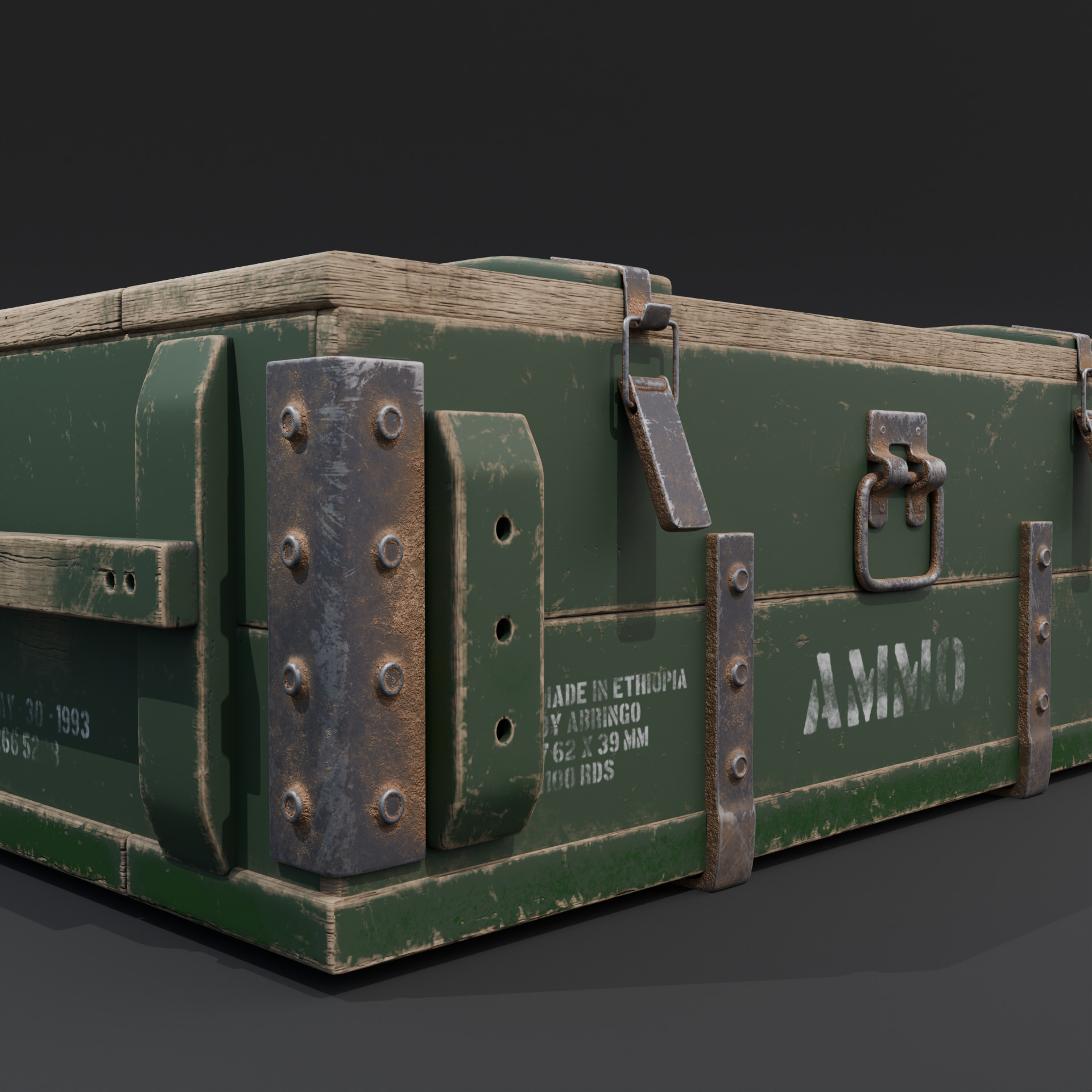 Ammo box1 Low-poly 3D model_3